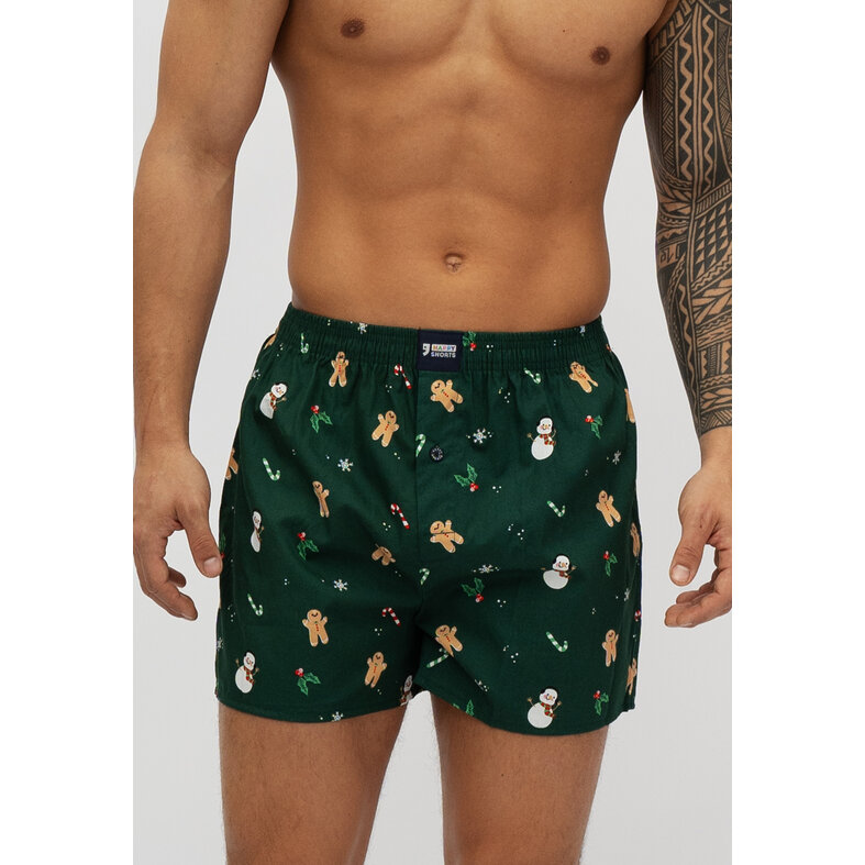 Happy Shorts Happy Shorts Wide Boxer Shorts Men's Christmas 3-Pack Checkered/Print/Plain