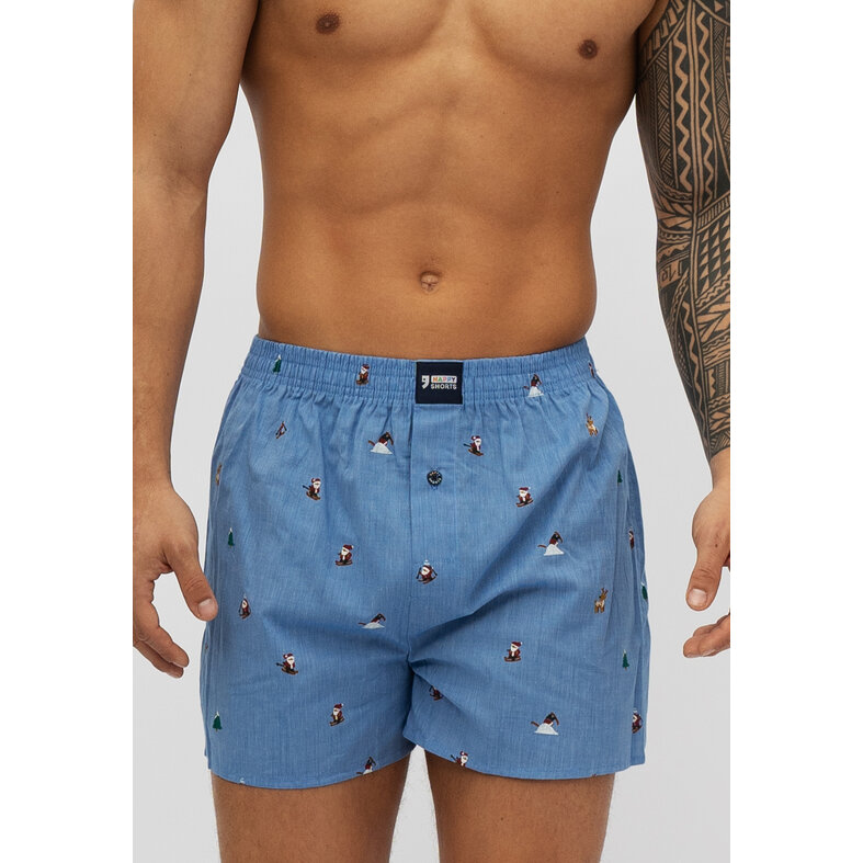 Happy Shorts Happy Shorts Wide Boxer Shorts Men's Christmas 3-Pack Checkered/Print/Plain