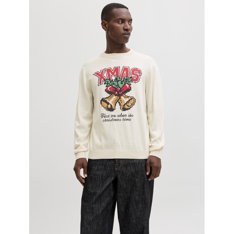 Jack & Jones Jack & Jones Men's Christmas Sweater JORHOLIDAY Off-White