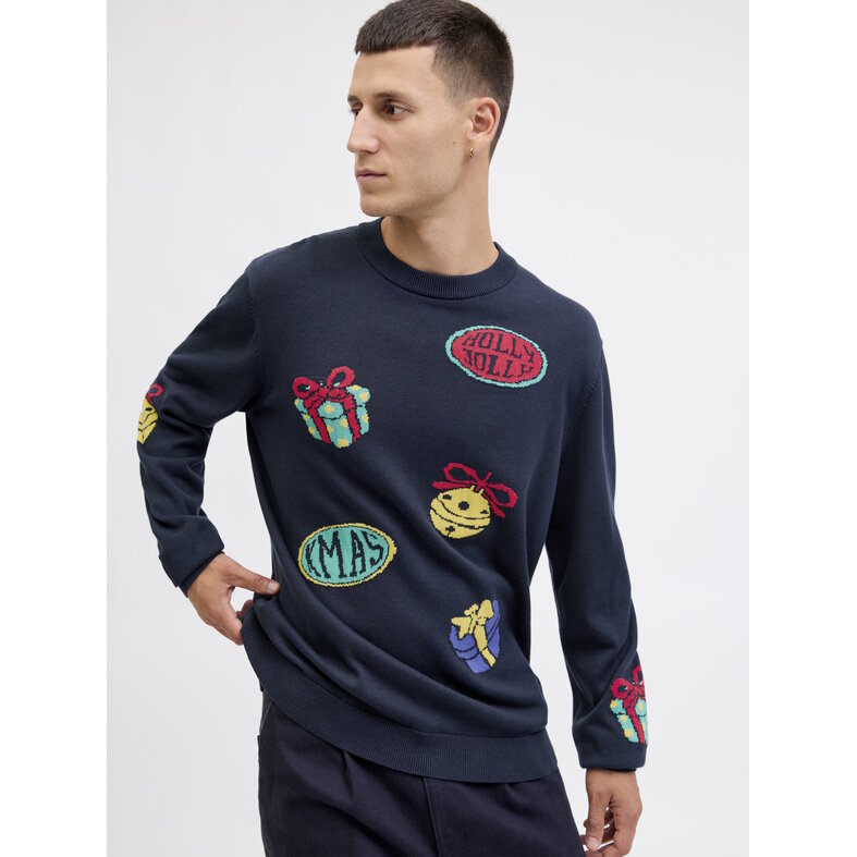 Jack & Jones Jack & Jones Men's Christmas Sweater JORHOLIDAY Dark Blue