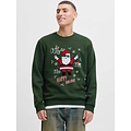 Jack & Jones Jack & Jones Heren Kersttrui JJCHRISTMAS Donkergroen