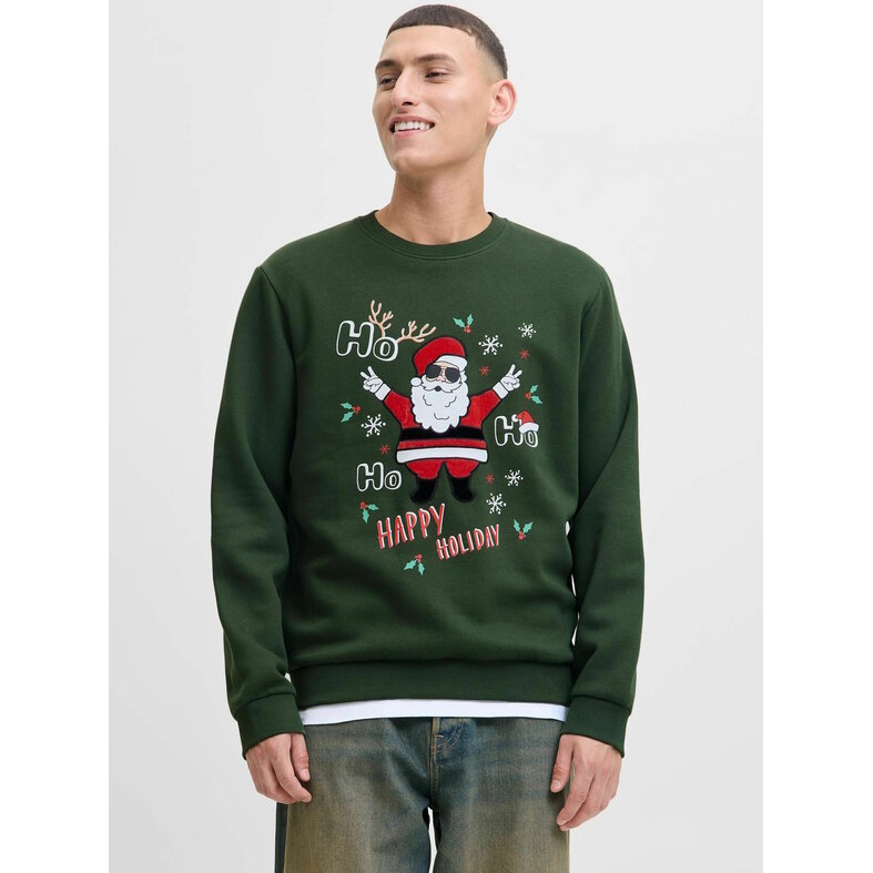 Jack & Jones Jack & Jones Men's Christmas Sweater JJCHRISTMAS Dark Green