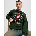 Jack & Jones Jack & Jones Heren Kersttrui JJCHRISTMAS Donkergroen