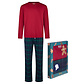 Happy Shorts Happy Shorts Heren Kerst Pyjama Set Shirt + Broek Giftbox Rood/Groen Geruit Flanel