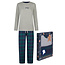 Happy Shorts Happy Shorts Ladies Christmas Pajama Set Shirt + Pants Giftbox Grey/Green Checkered Flannel