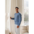 Phil & Co Phil & Co Men's Pyjama Set Long Blue Striped