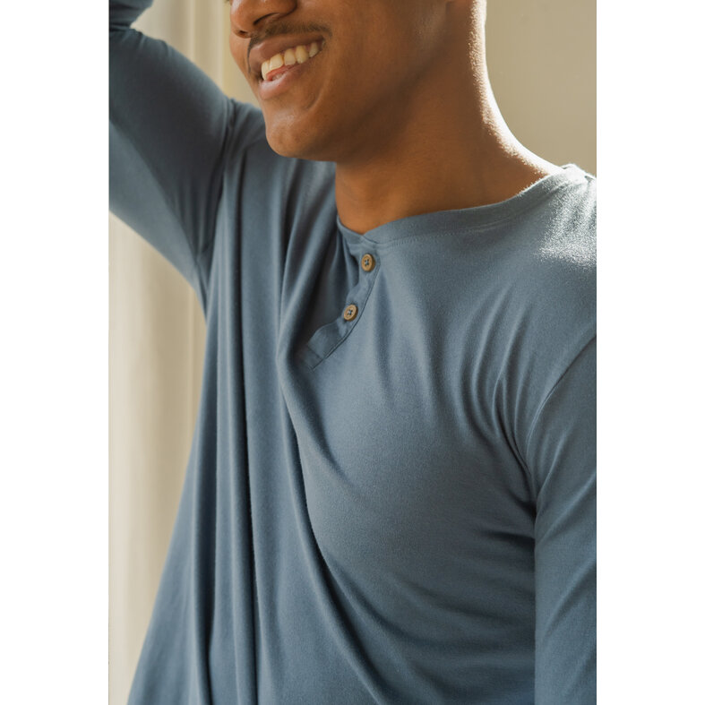 Phil & Co Phil & Co Men's Pyjama Set Long Blue Striped