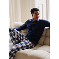 Phil & Co Phil & Co Men's Pyjama Set Long Dark Blue Checkered