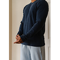 Phil & Co Phil & Co Heren Pyjama Set Interlock Donkerblauw/Lichtblauw Gestreept