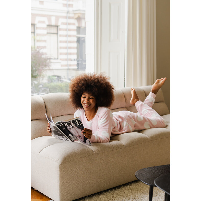 By Louise By Louise Ladies Home Suit Fleece Pants + Sweater Pink Hearts