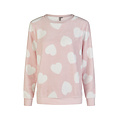By Louise By Louise Dames Huispak Fleece Broek + Sweater Roze Hartjes