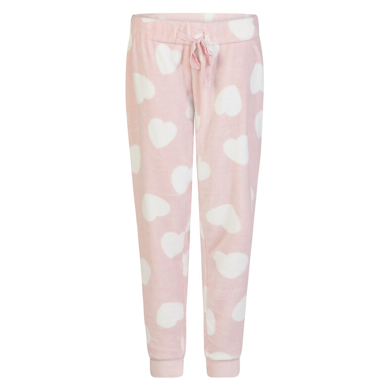 By Louise By Louise Ladies Home Suit Fleece Pants + Sweater Pink Hearts