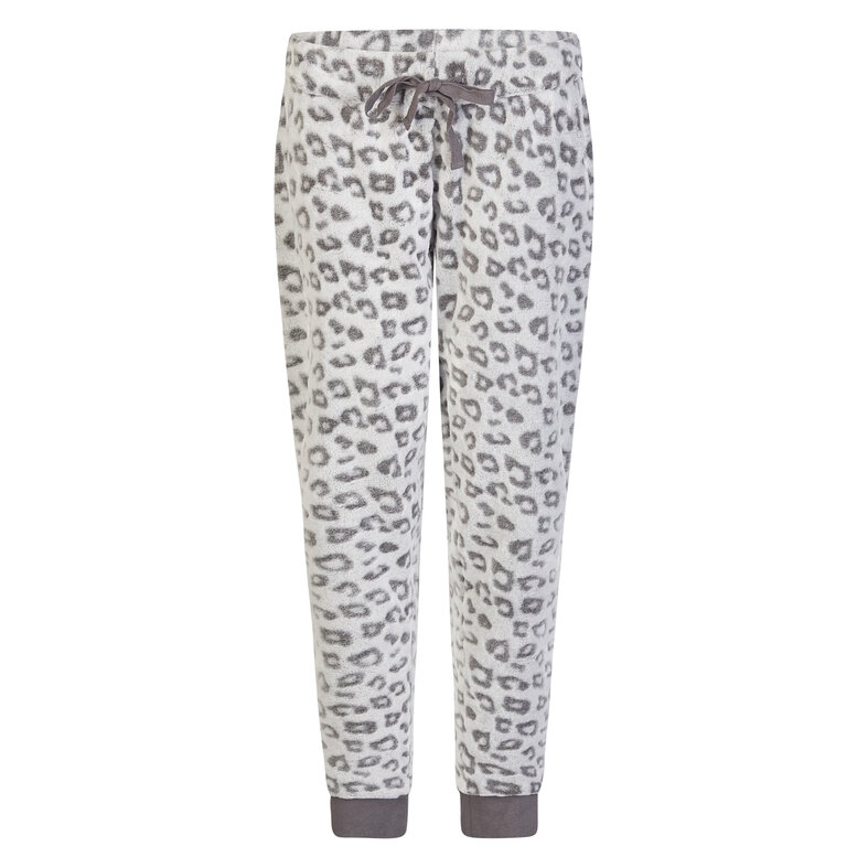 By Louise By Louise Ladies Home Suit Fleece Pants + Sweater Grey Panther Print