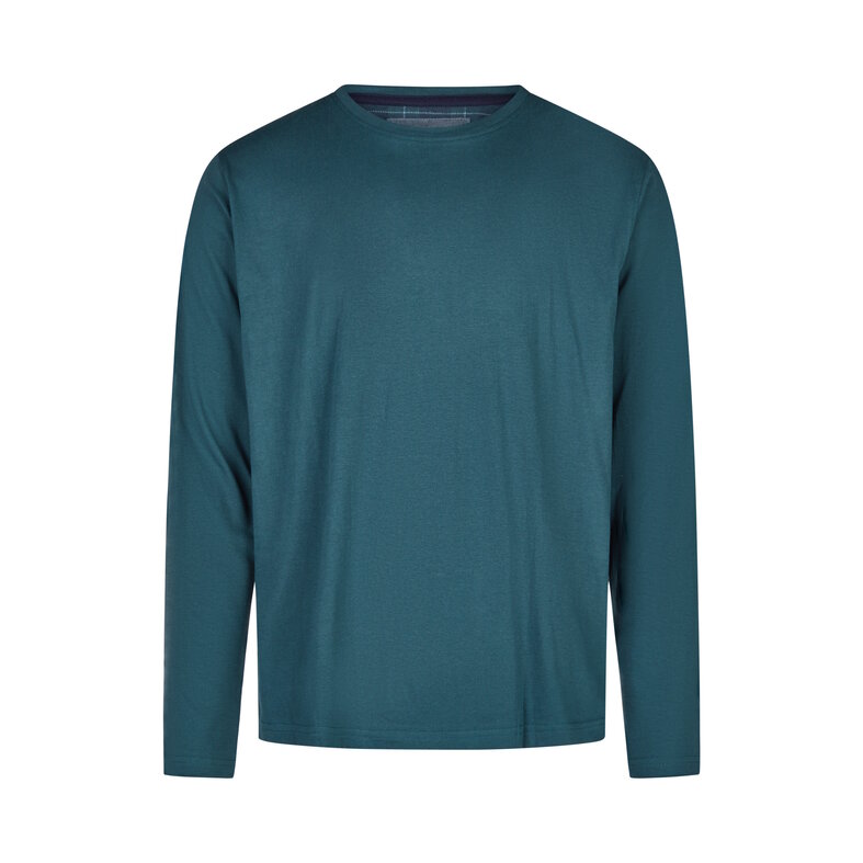 Phil & Co Phil & Co Long Men's Pajama Set With Flannel Pajama Pants Green