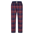 Phil & Co Phil & Co Lange Heren Pyjama Set Met Flanellen Pyjamabroek Bordeaux Rood/Blauw