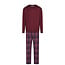 Phil & Co Phil & Co Long Men's Pyjama Set With Flannel Pyjama Pants Bordeaux Red/Blue