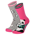 Apollo Apollo Meisjes Antislip Sokken 4-Pack Beer/Panda Print