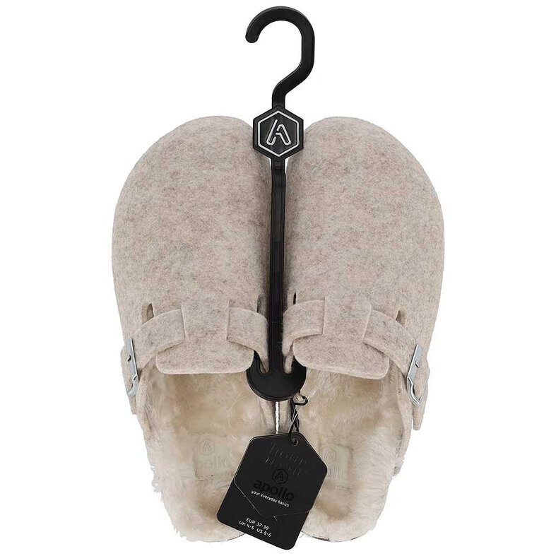 Apollo Apollo Dames Instap Pantoffels Vilt Beige