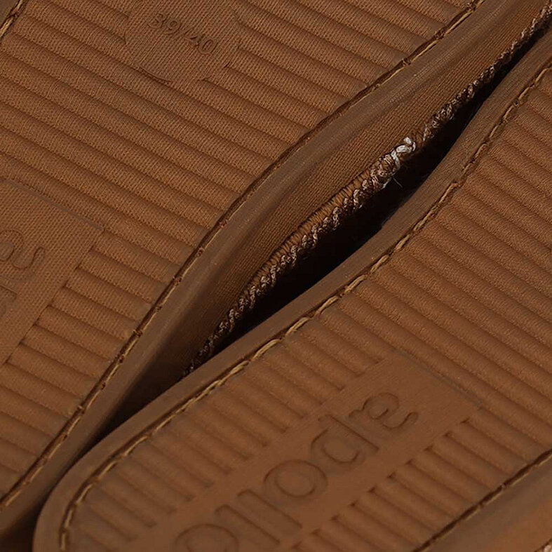 Apollo Apollo Ladies Slip-on Slippers Teddy Dark Brown