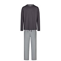 Phil & Co Phil & Co Long Men's Pajama Set With Flannel Pajama Pants Grey