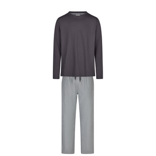 Phil & Co Long Men's Pajama Set With Flannel Pajama Pants Grey