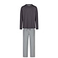 Phil & Co Phil & Co Long Men's Pajama Set With Flannel Pajama Pants Grey