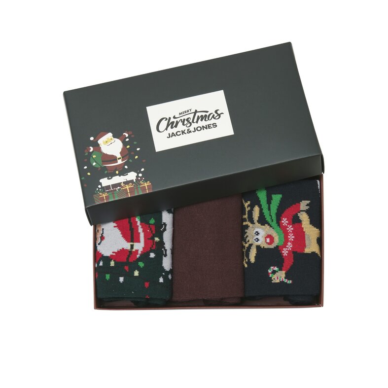 Jack & Jones Junior Jack & Jones Junior Jongens Kerst Sokken JACSNOWY Giftbox 3-Pack Print