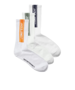 Jack & Jones Men's Sports Socks JACSETH Tennis Socks 3-Pack White
