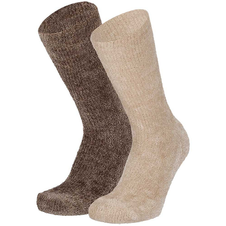 Apollo Apollo Ladies Chenille Bed Socks Beige