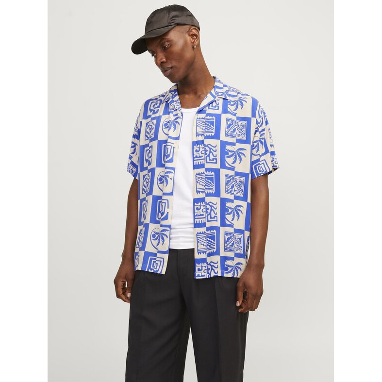 Jack & Jones Jack & Jones Heren Overhemd JORLUKE Print Blauw