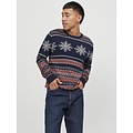 Jack & Jones Jack & Jones Men's Christmas Sweater Knitted JORSNOWBALL Navy Blazer Blue