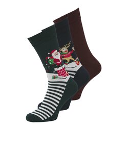 Jack & Jones Junior Jongens Kerst Sokken JACSNOWY Giftbox 3-Pack Print