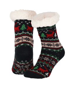 Dames Home Socks Kerst Huissokken Kerstsokken Blauw