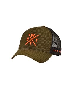 WATTS Unisex Cap TRIBE Logo Solid Carbon Khaki Green/Neon Orange