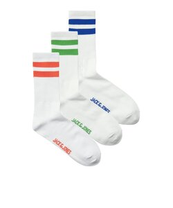 Jack & Jones Men's Tennis Socks Striped White JACDEHLI 3-Pack
