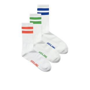 Jack & Jones Men's Tennis Socks Striped White JACDEHLI 3-Pack