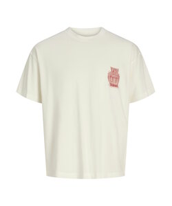 Jack & Jones Men's Backprint T-Shirt JORARGOS Cream White