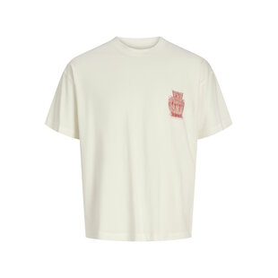 Jack & Jones Men's Backprint T-Shirt JORARGOS Cream White