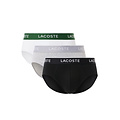 Lacoste Lacoste Heren Slips Casual Briefs 3-Pack Zwart/Wit/Grijs