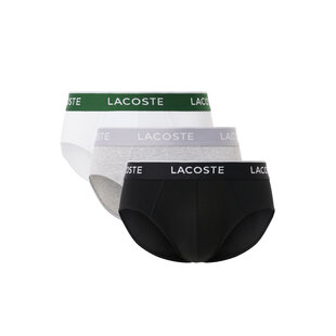 Lacoste Men's Briefs Casual Briefs 3-Pack Black/White/Gray