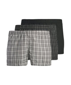 Jack & Jones Men's Wide Boxer Shorts Woven Cotton JACMILANO 3-Pack Black/Gray