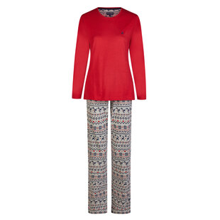 Happy Shorts Dames Kerst Pyjama Set Met Print Norway Rood
