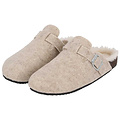 Apollo Apollo Ladies' Slip-on Slippers Felt Beige