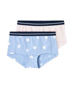 Name It Meisjes Hipster SERENITY Met Hartjesprint 2-Pack Blauw