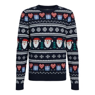 Jack & Jones Junior Kersttrui Jongens JORFESTIVE Donkerblauw