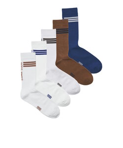 Jack & Jones Junior Jongens Sportsokken JACJACE Tennissokken Gestreept 5-Pack Multicolor