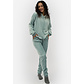 Apollo Apollo Ladies House Suit Loungewear Fleece Incl Hood Pastel Blue