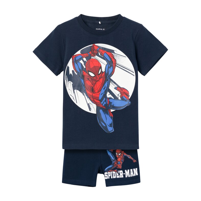 Name It Name It Kinder Pyjama Jongens Kort Blauw Spiderman