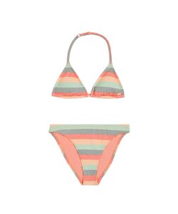 O'Neill Girls Triangle Bikini Set Rainbow Striped