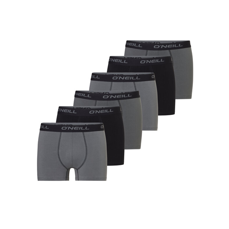 O'Neill O'Neill Heren Boxershorts Trunks 6-Pack Zwart/Grijs